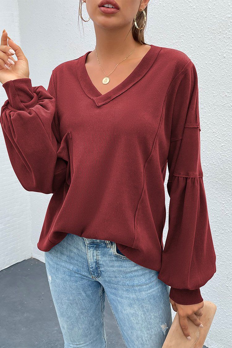 PRETTYGARDEN-Women-Casual-V-Neck-Long-Sleeve-Tunic-Tops-Solid-Loose-Fit-Side-Slit-Ribbed-Knit-Pullover-Blouses-Top-with-Pocket-PRETTYGARDEN-1627610953